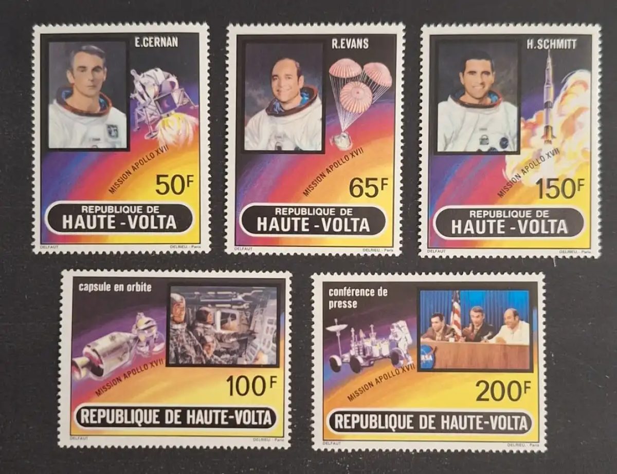Upper Volta 1973 Mi. 420-424 Apollo XVII Mission space astronauts
