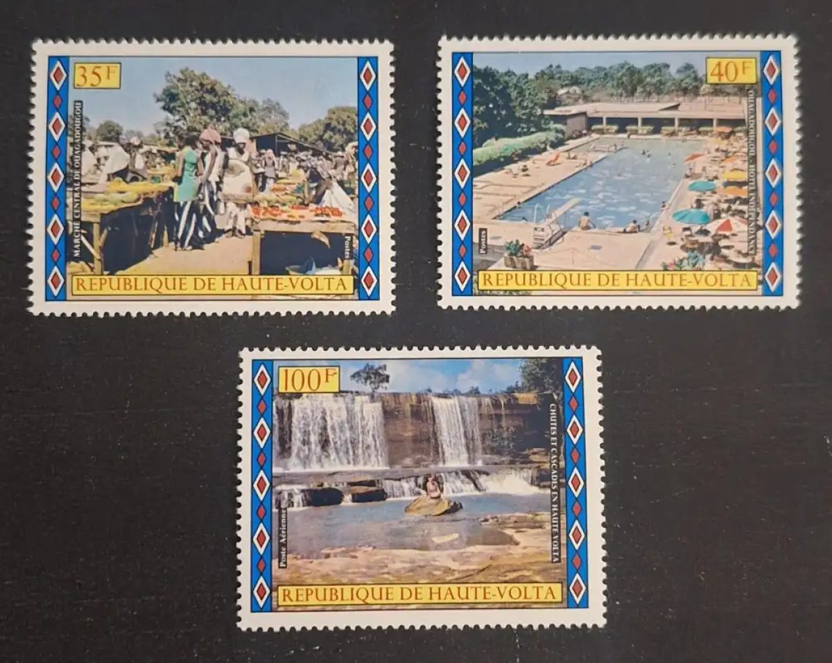 Upper Volta 1972 Mi. 472-474 Ouagadougou market hotel cascades tourism