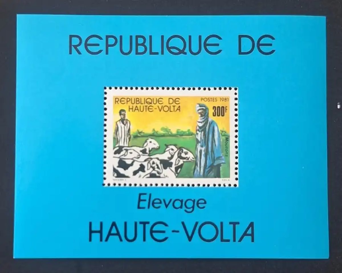 Haute-Volta 1981 Mi. Bl. 57 élevage moutons berger pâturage