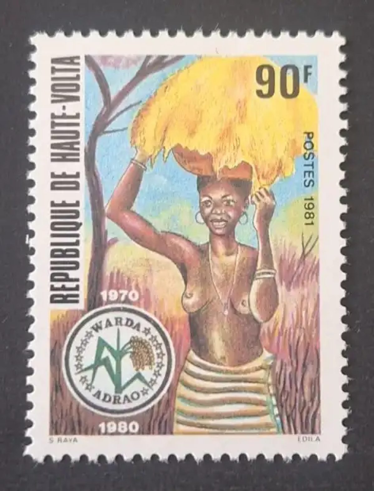 Haute-Volta 1981 Mi. 857 WARDA ADRAO femme africaine récolte riz