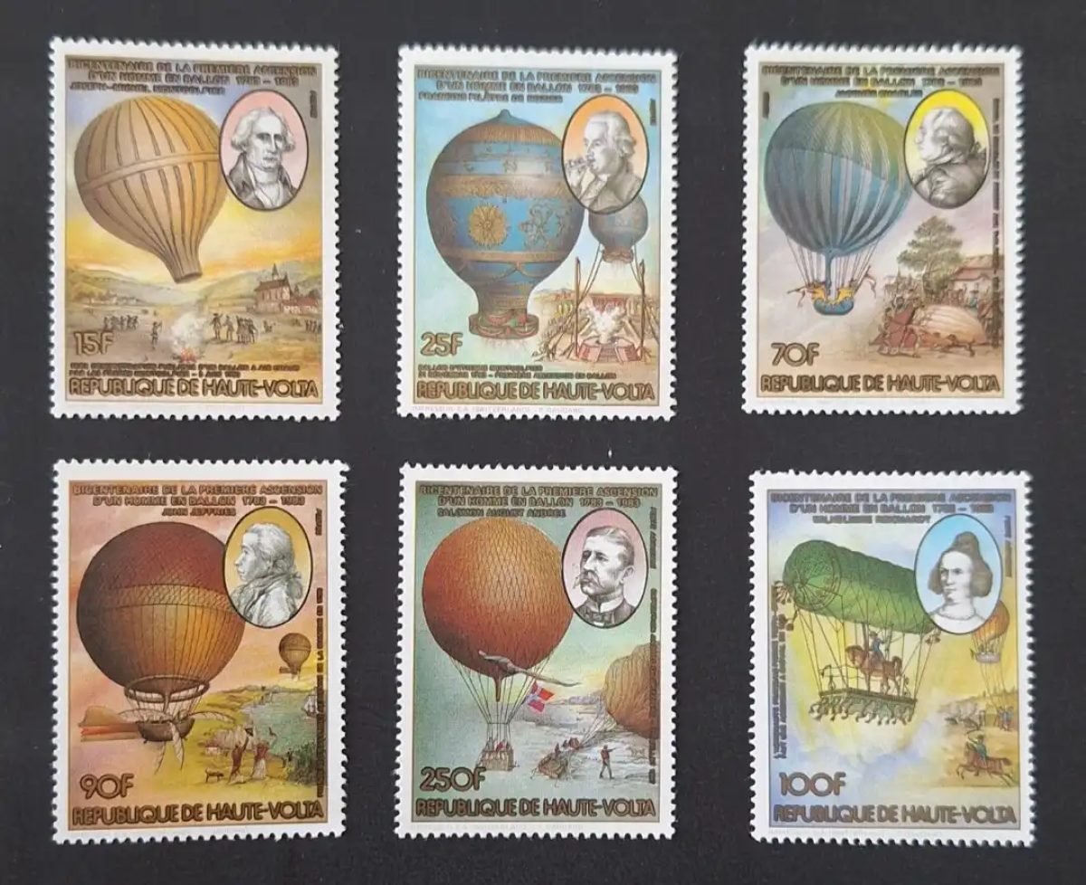 Upper Volta 1983 Mi. 884-889 Montgolfier balloon bicentenary