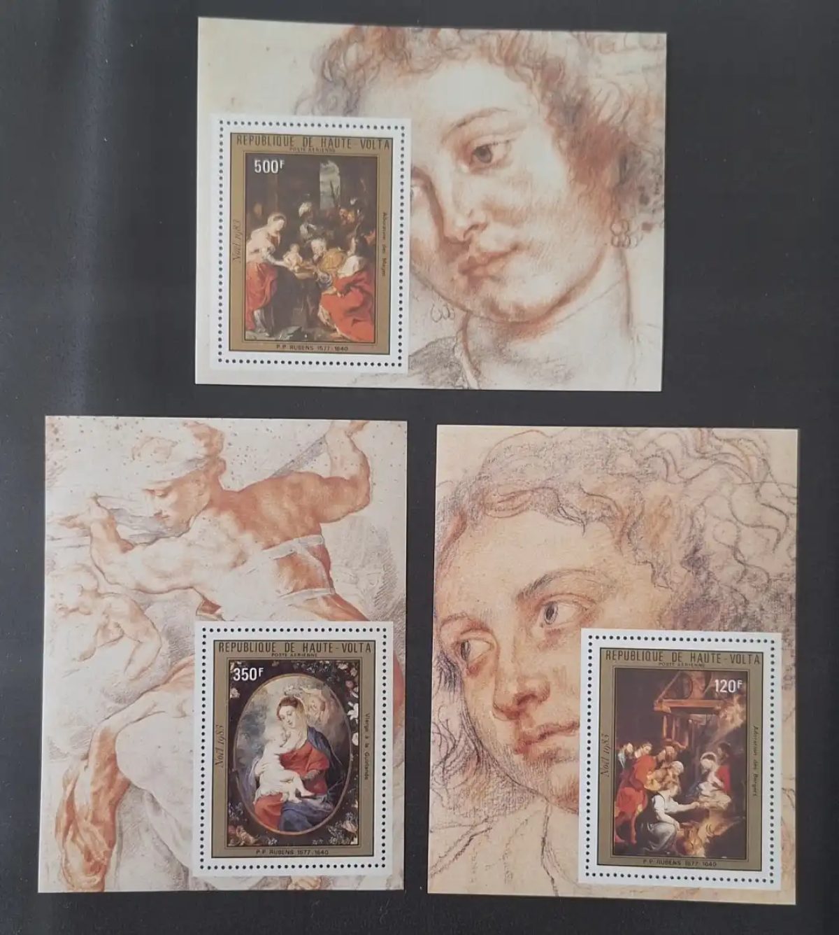 Haute-Volta 1983 Mi. 926-928 Noël Rubens peinture Nativité