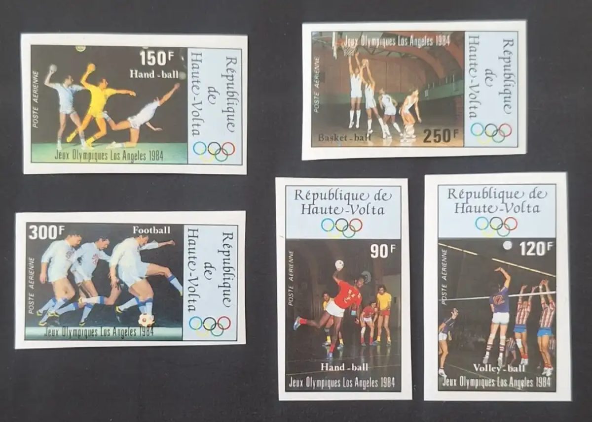 Upper Volta 1984 Mi. 929-933 IMPERF LA Olympics football handball volley