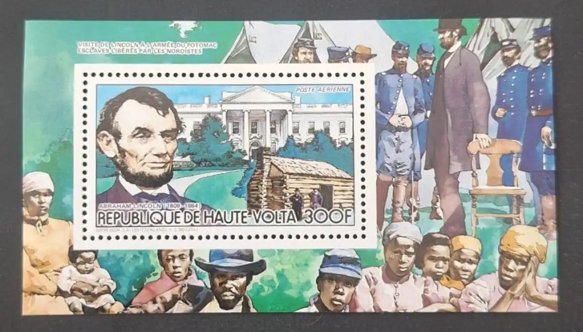 Haute-Volta 1985 Mi. 942 (Bl.) Abraham Lincoln Maison-Blanche Potomac