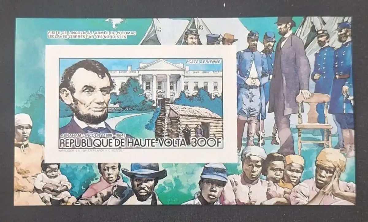 Upper Volta 1985 Mi. 942 (Bl.) IMPERF Abraham Lincoln White House USA