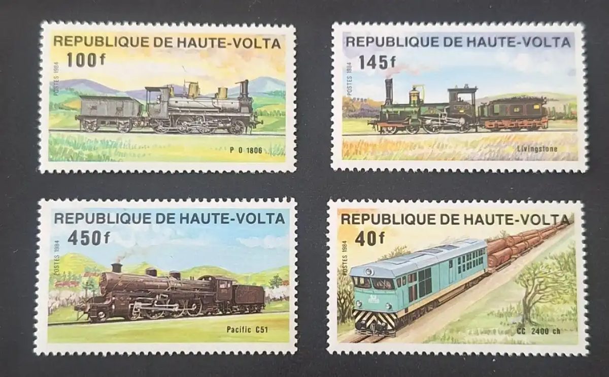Haute-Volta 1984 Mi. 968-971 locomotives trains chemin de fer neuf