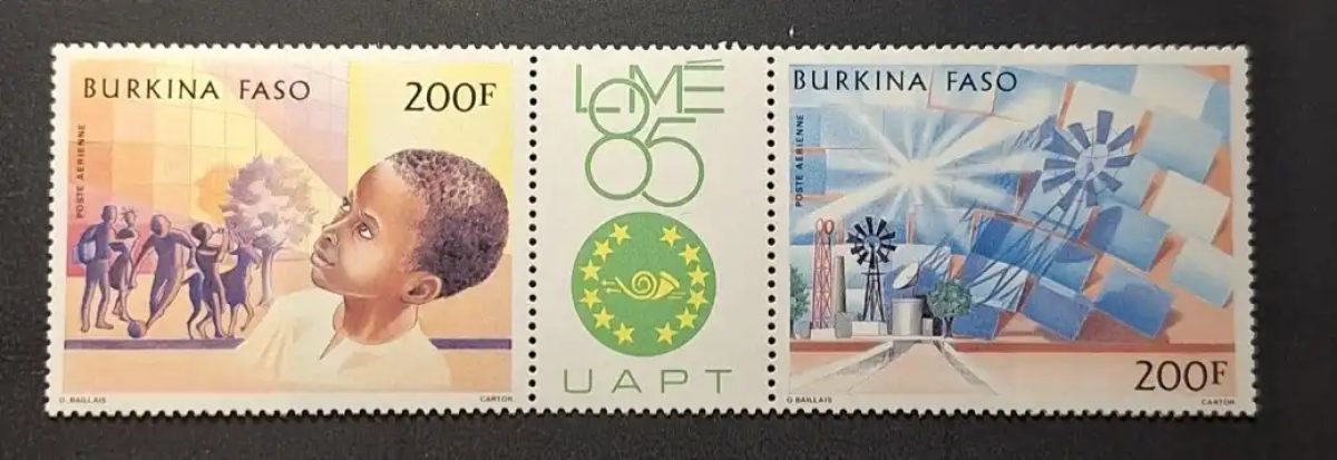 Burkina Faso 1985 Mi. 996-997 UAPT Lomé 85 poste aérienne satellite