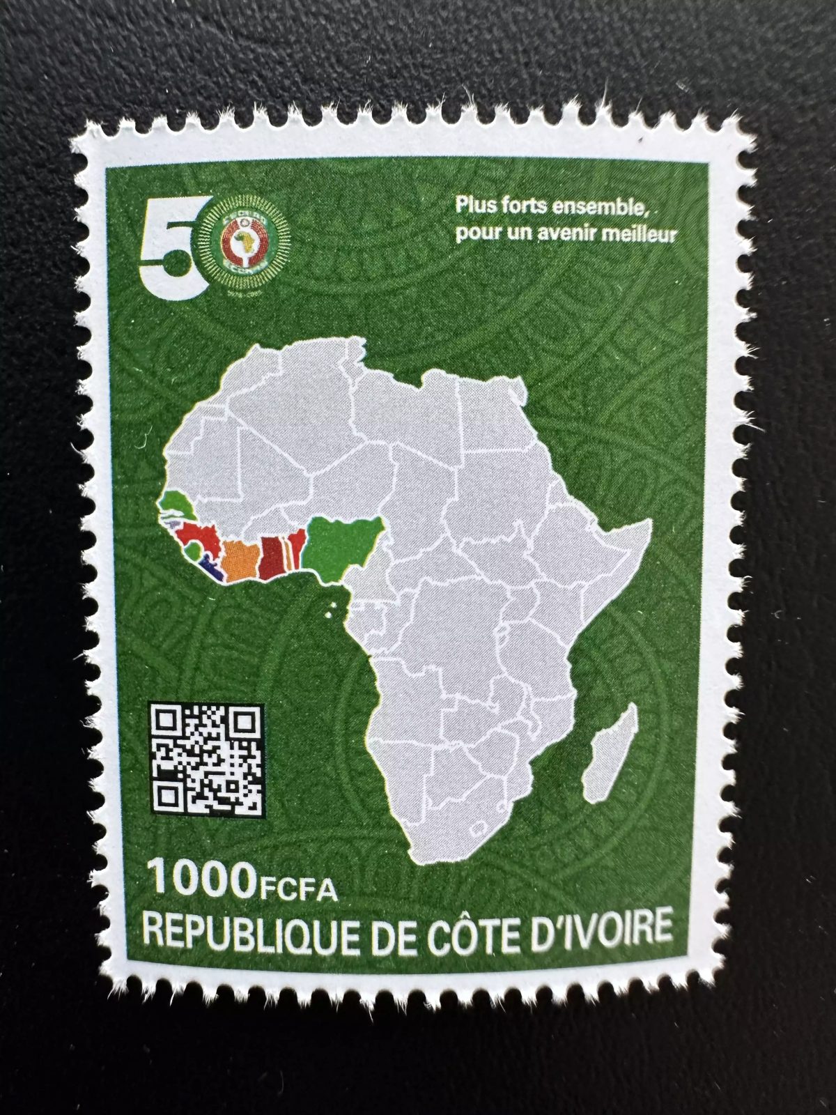 Côte d'Ivoire 2026 CEDEAO 50 ans carte Afrique drapeaux anniversaire