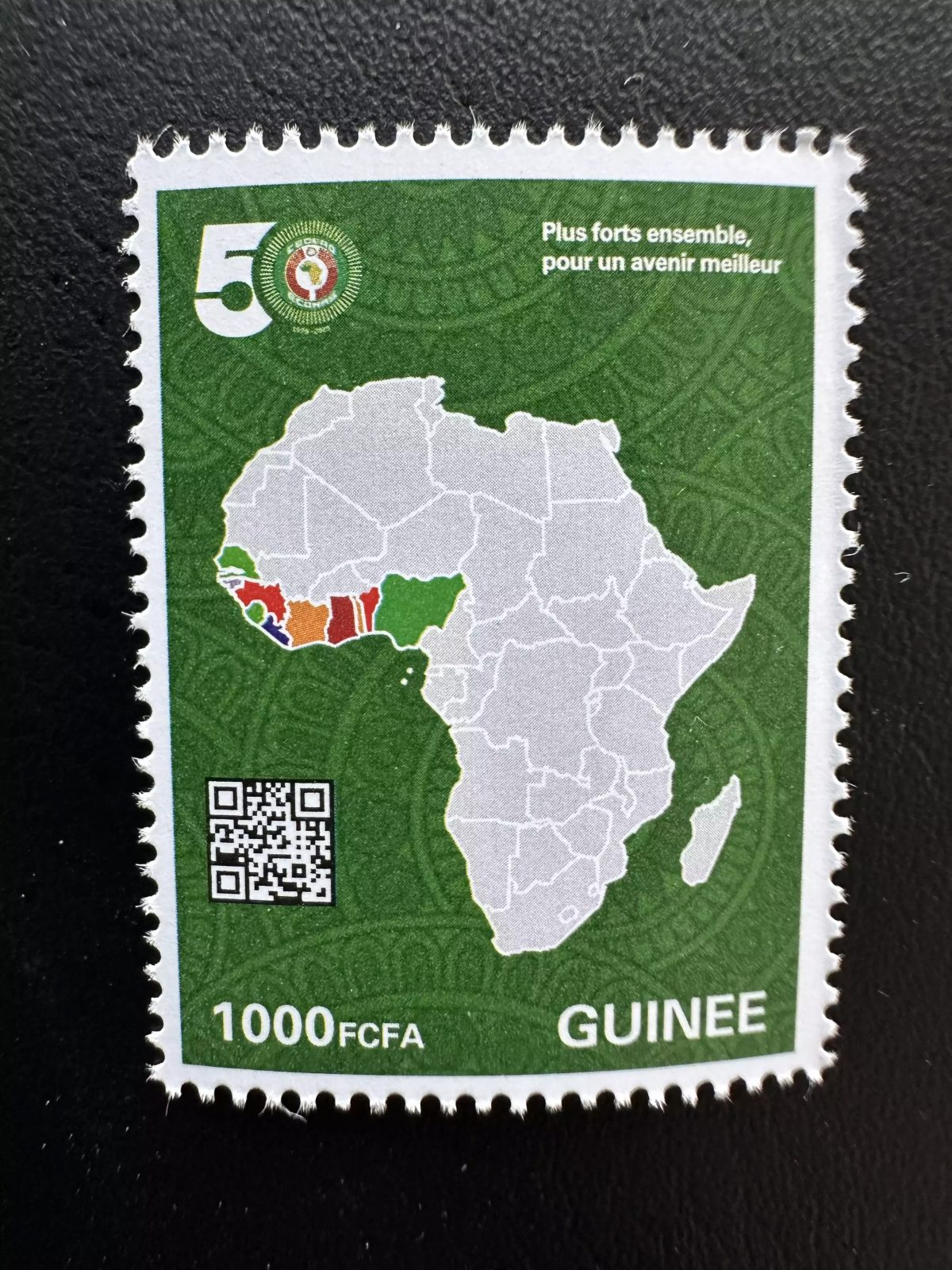 Guinée 2026 CEDEAO 50 ans Afrique carte drapeaux anniversaire organisation