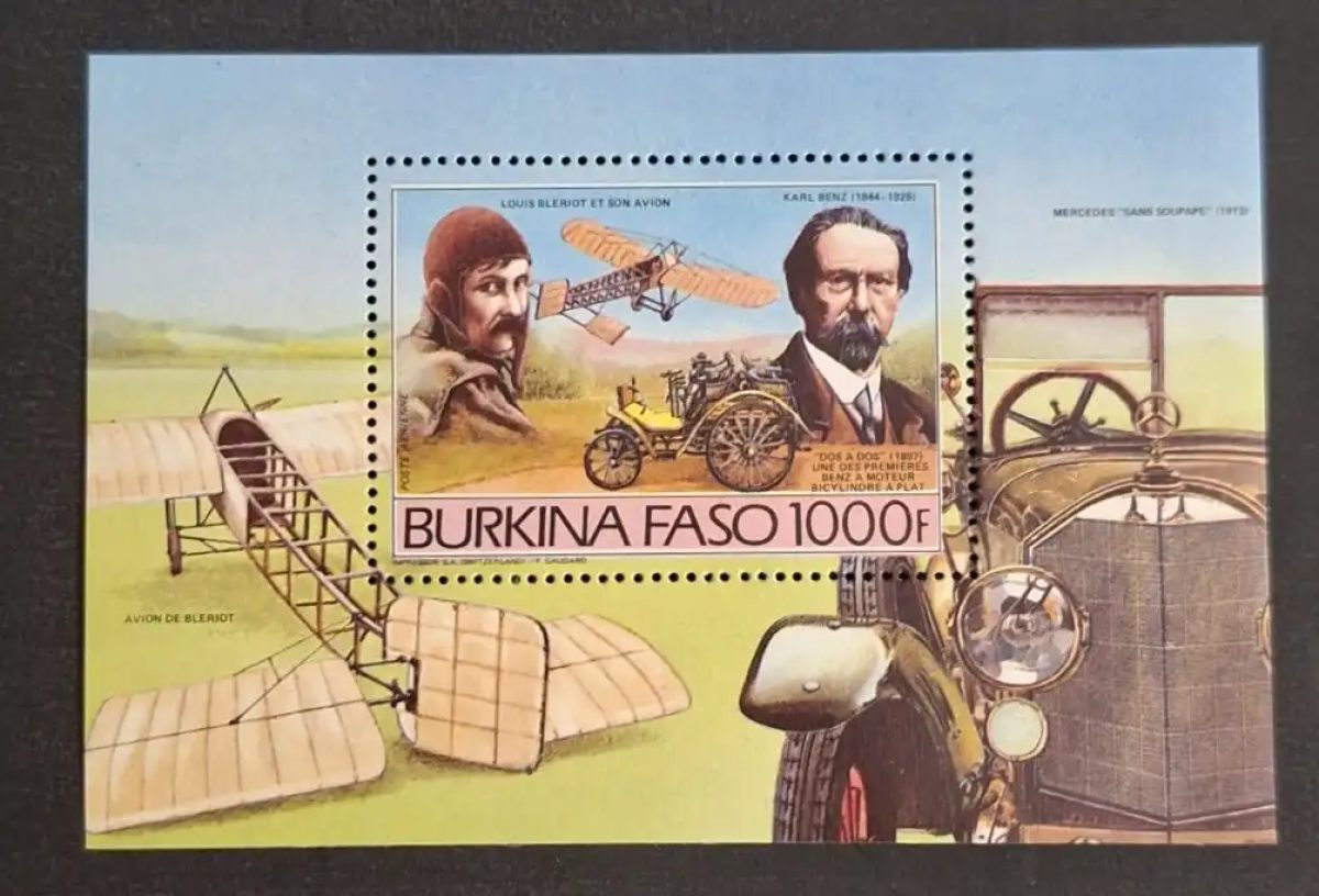 Burkina Faso 1985 Mi. Bl. 102 Karl Benz Auto Blériot Flugzeug