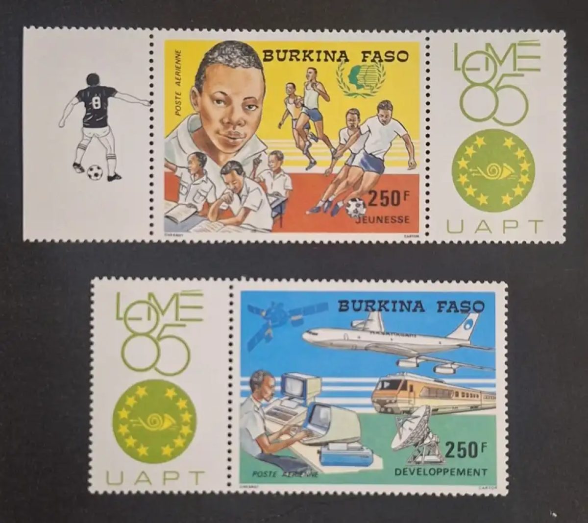 Burkina Faso 1985 Mi. 1073-1074 Lomé 85 UAPT Jugend Entwicklung