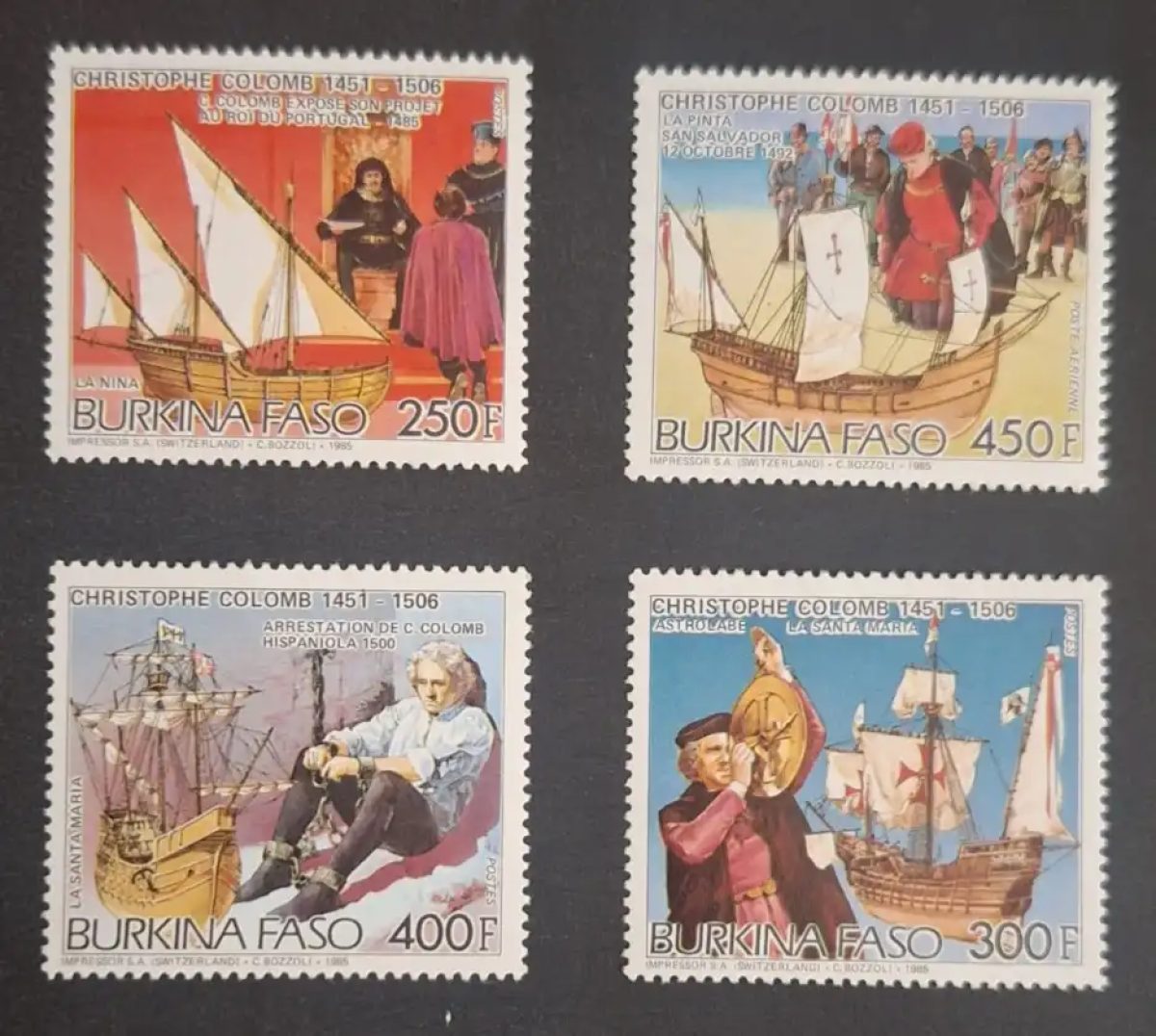 Burkina Faso 1986 Mi. 1087-1090 Christophe Colomb bateaux voiliers