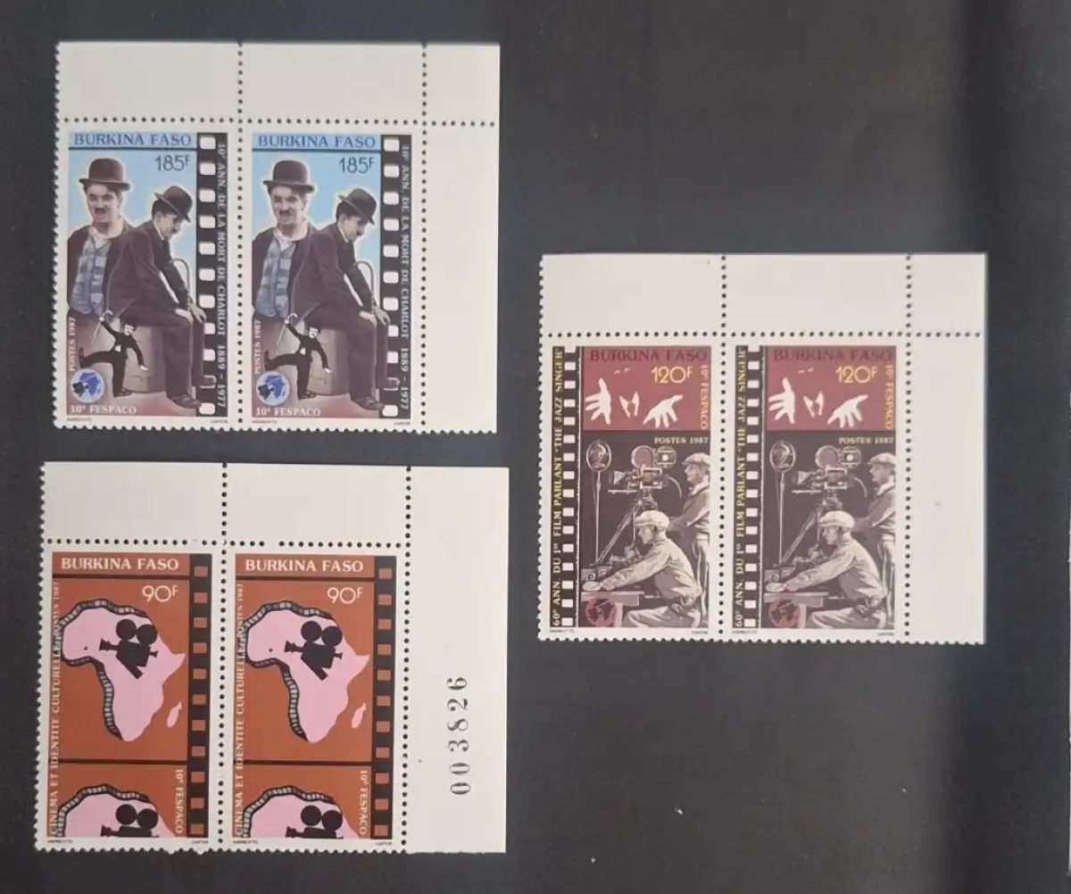 Burkina Faso 1987 Mi. 1123-1125 Paare FESPACO Kino Chaplin Charlot