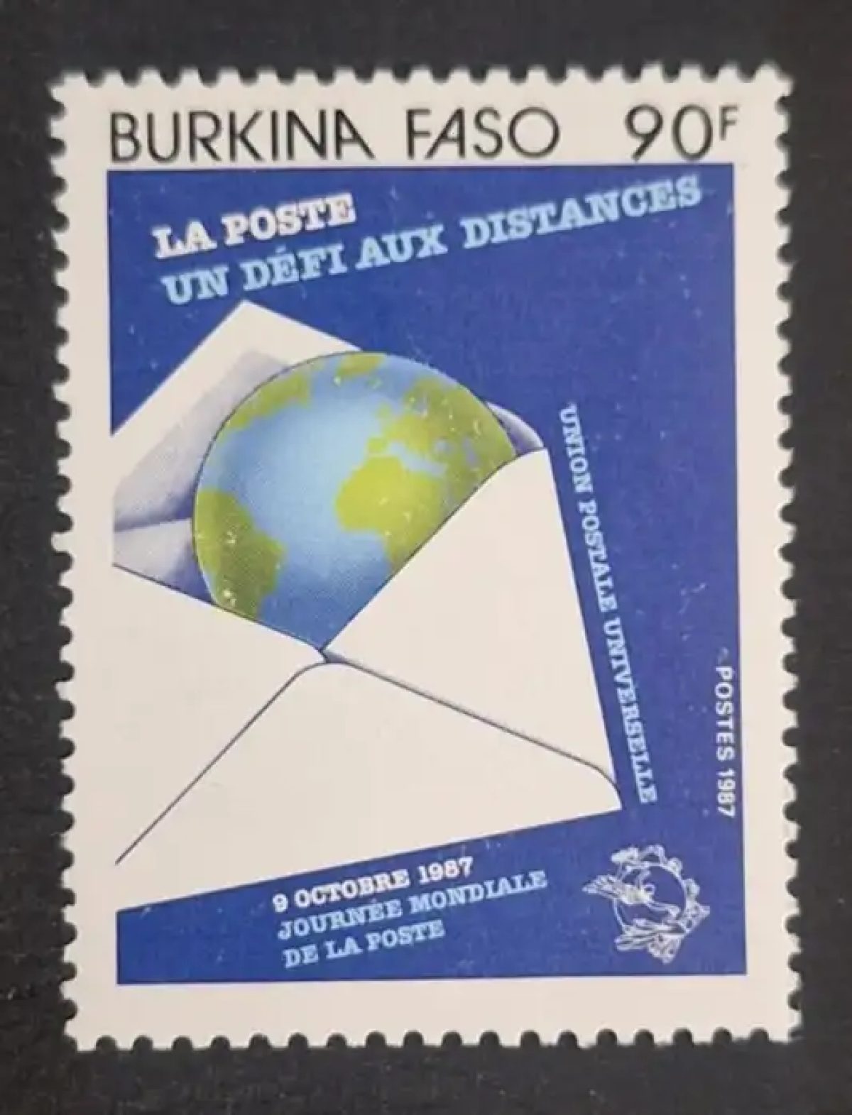 Burkina Faso 1987 Mi. 1145 Journée mondiale poste UPU enveloppe globe