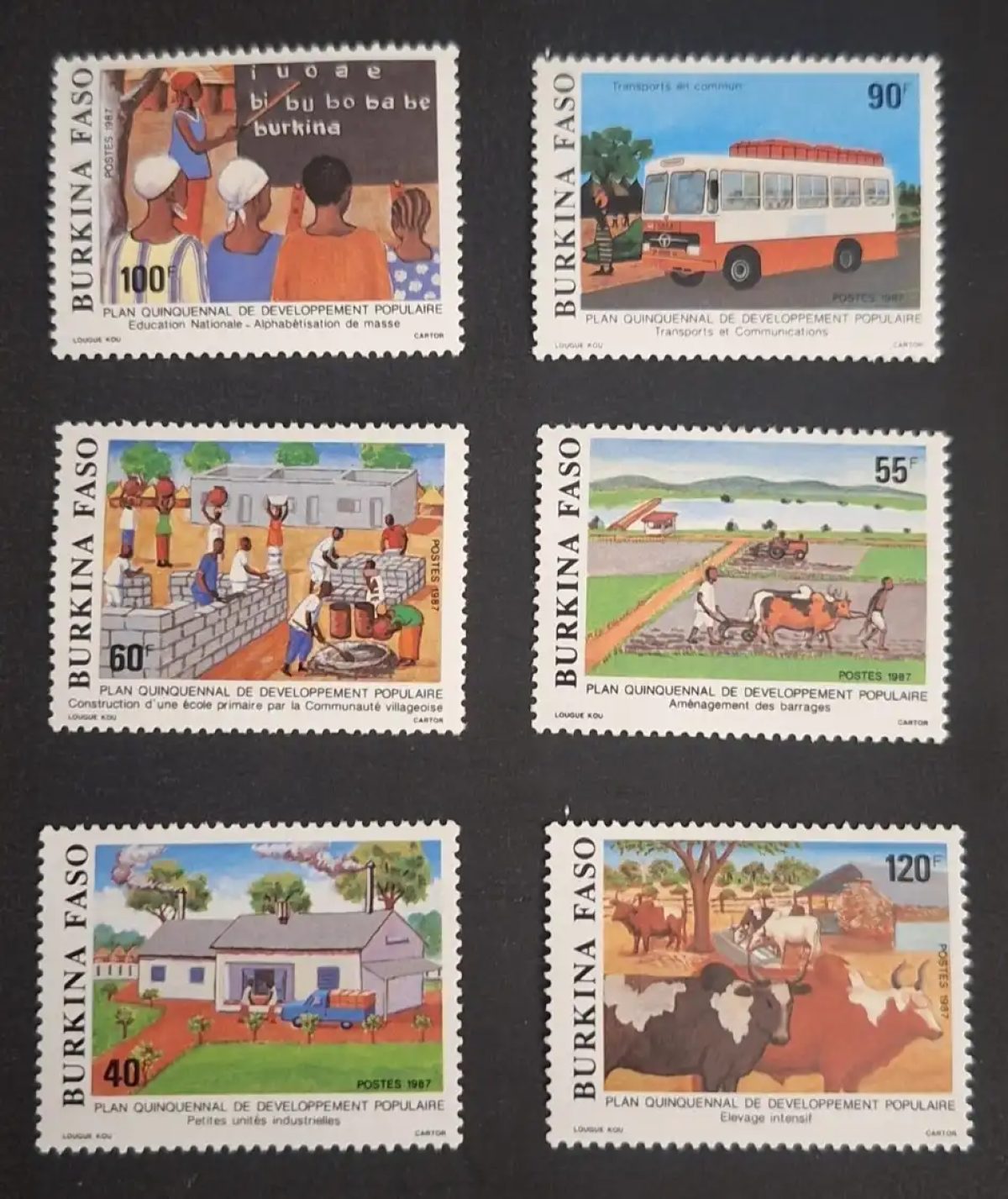 Burkina Faso 1987 Mi. 1159-1164 Plan quinquennal développement élevage