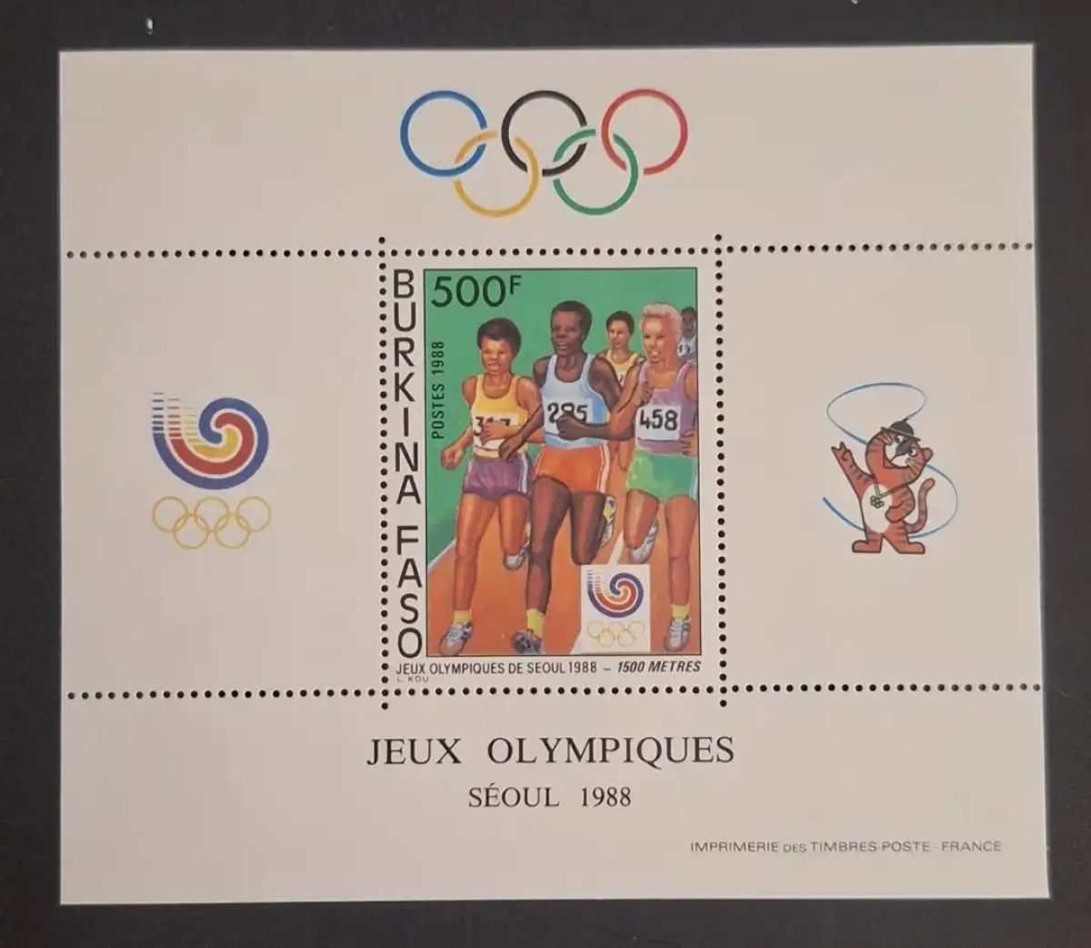 Burkina Faso 1988 Mi. Bl. 130 Jeux Olympiques Séoul 1500m course