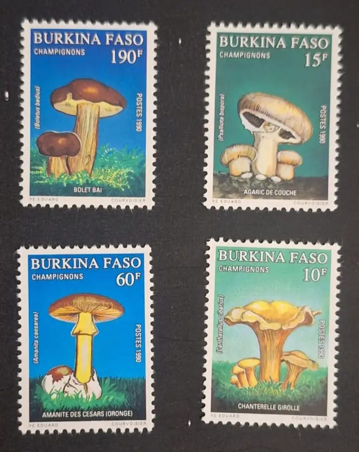 Burkina Faso 1990 Mi. 1231-1234 Pilze Steinpilz Amanita Pfifferling