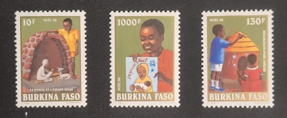 Burkina Faso 1992 Mi. 1277-1279 Noël crèche Vierge enfant Jésus