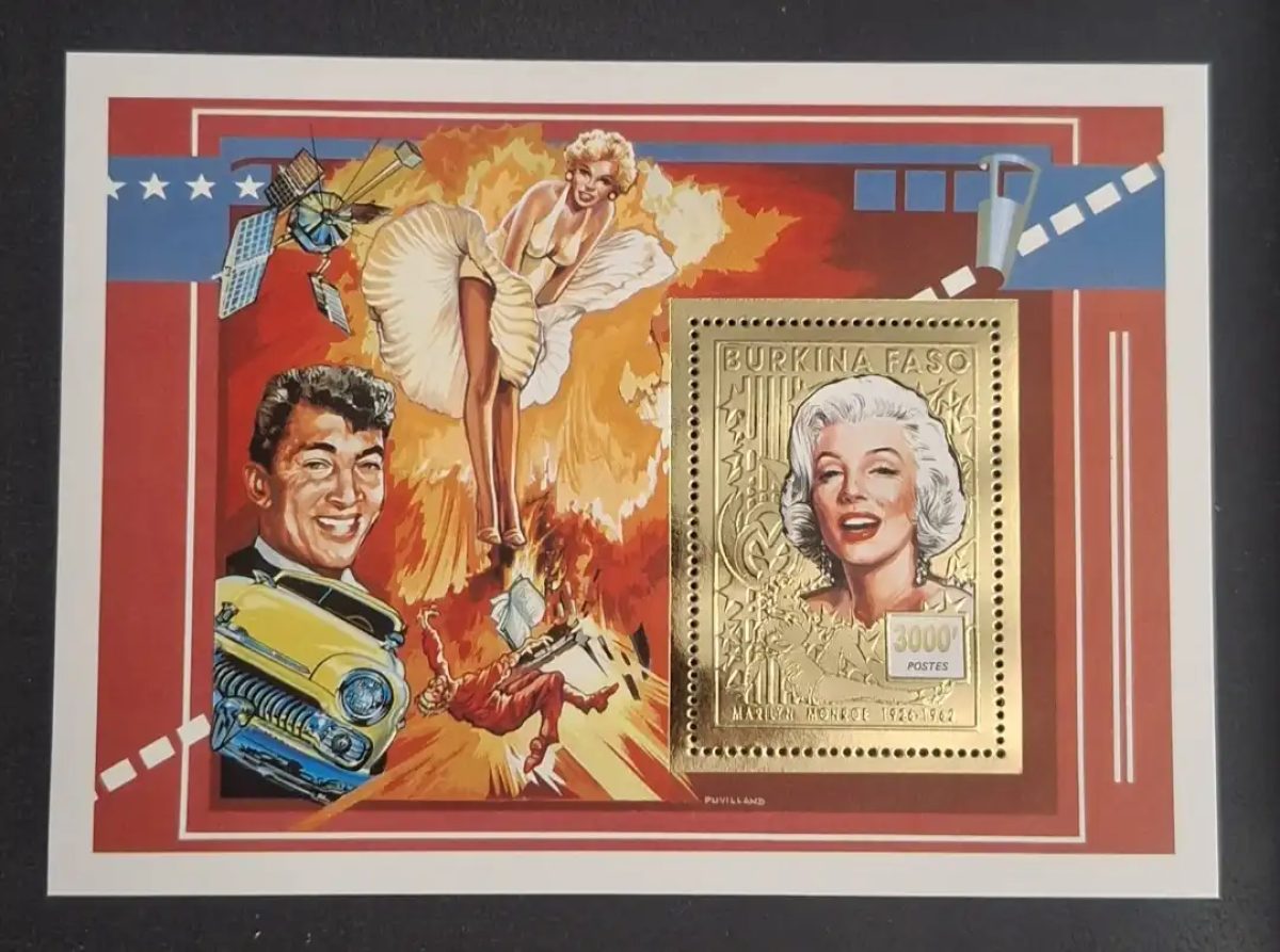 Burkina Faso 1995 Mi. Bl. 148 Marilyn Monroe or cinéma Hollywood