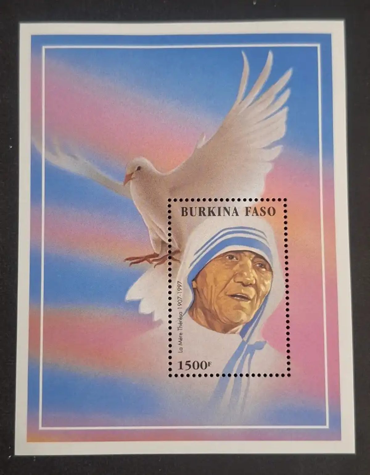 Burkina Faso 1997 Mi. Bl. 172 Mère Teresa colombe paix Nobel