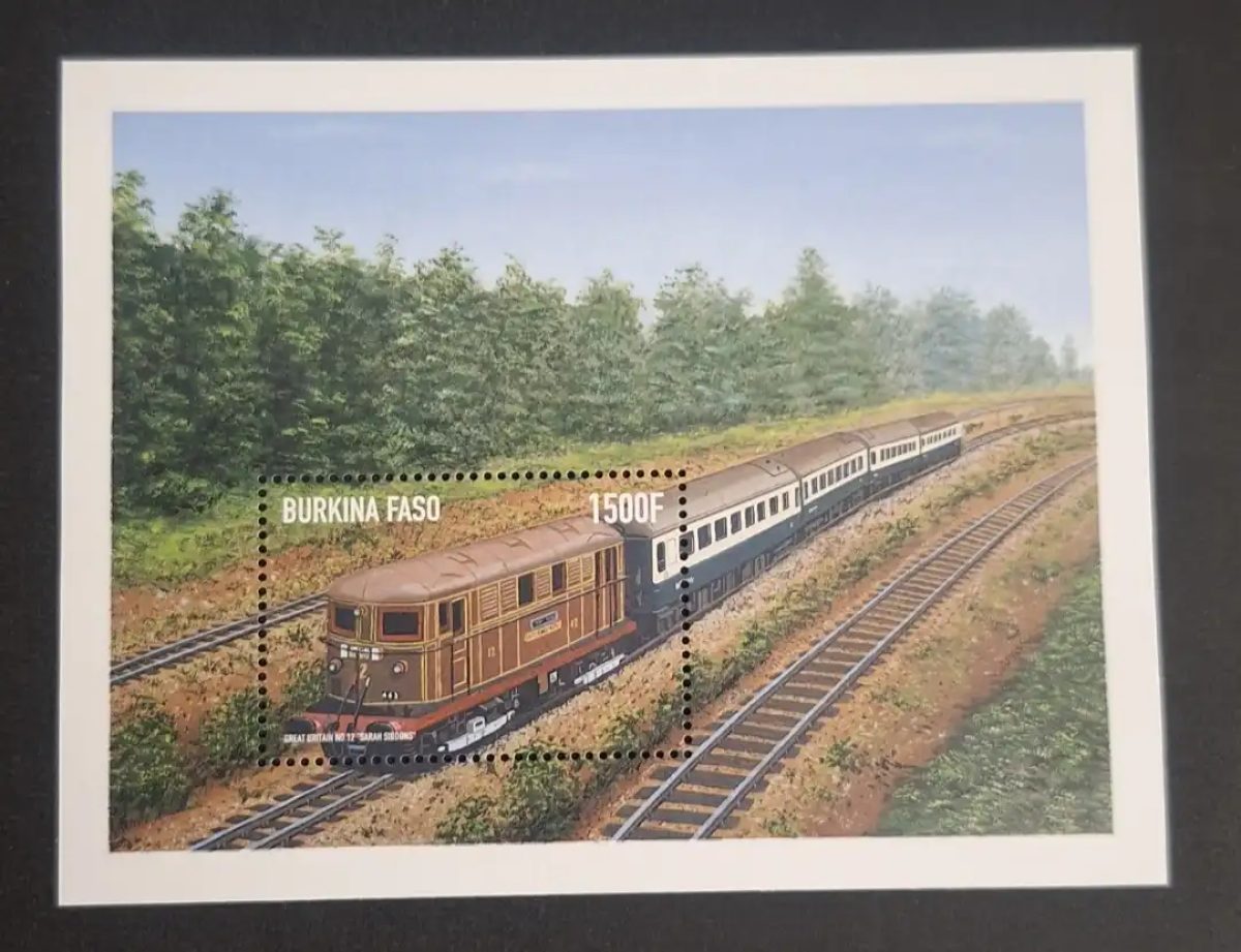 Burkina Faso AAAA Mi. Bl. 185 train locomotive Sarah Siddons rail