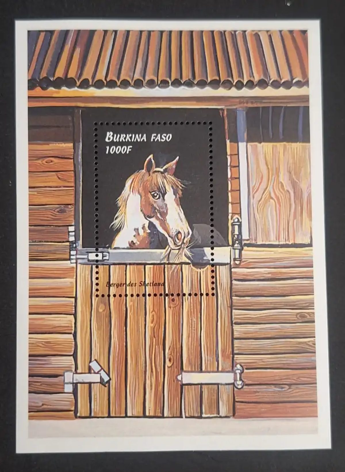Burkina Faso 1999 Mi. Bl. 195 cheval Berger des Shetland poney écurie