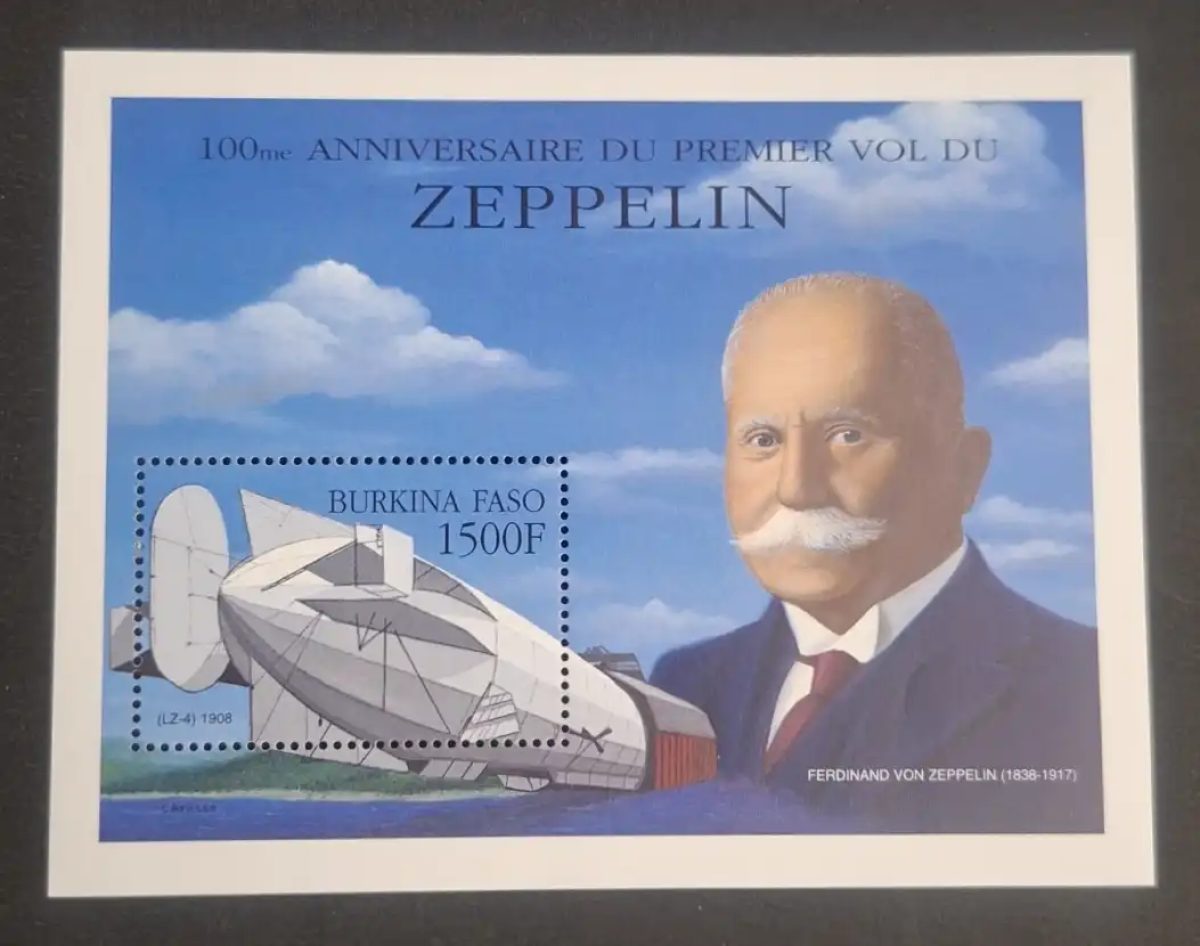 Burkina Faso 2000 Mi. Bl. 205 Zeppelin dirigeable LZ-4 aviation
