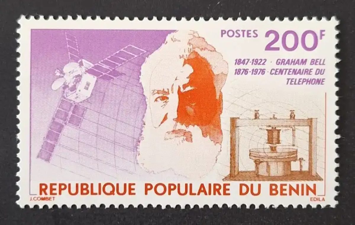 Benin 1976 Mi. 49 Graham Bell telephone satellite centenary