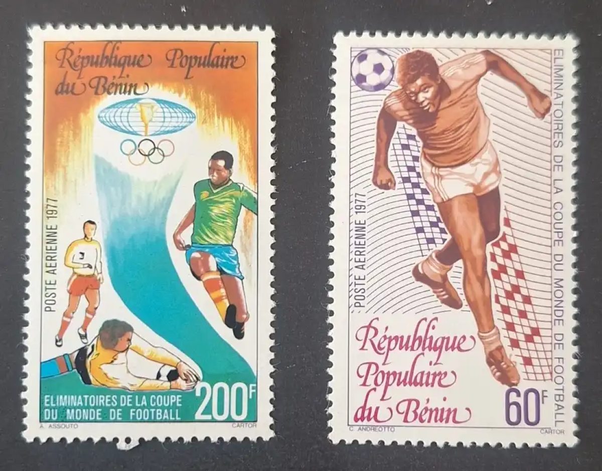 Bénin 1977 Mi. 97-98 Coupe du Monde football poste aérienne neuf