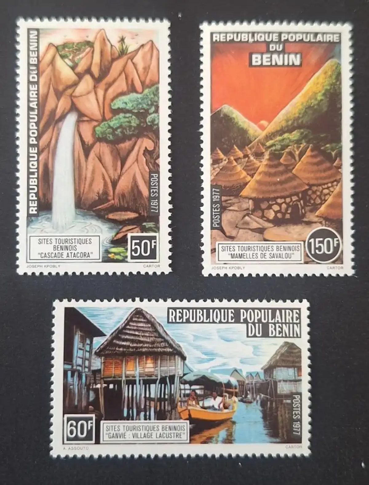 Benin 1977 Mi. 112-114 Tourist Sites Atacora Ganvié Savalou
