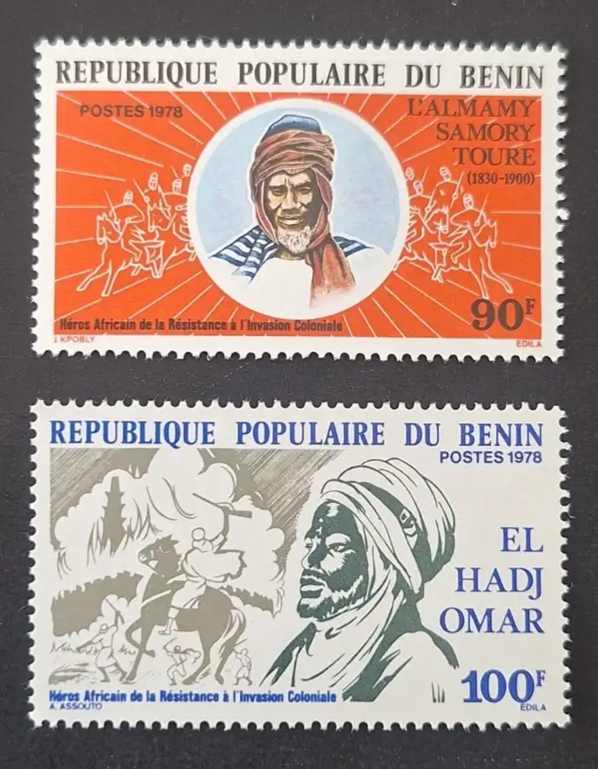 Benin 1978 Mi. 129-130 Samory Touré El Hadj Omar Widerstand