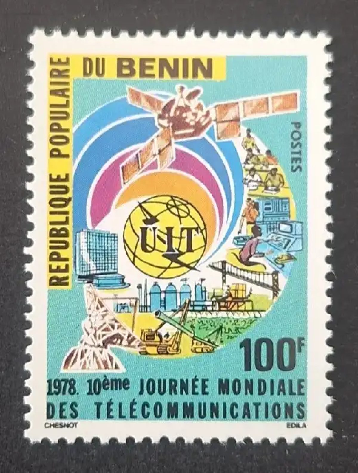 Bénin 1978 Mi. 131 Journée mondiale télécommunications UIT satellite