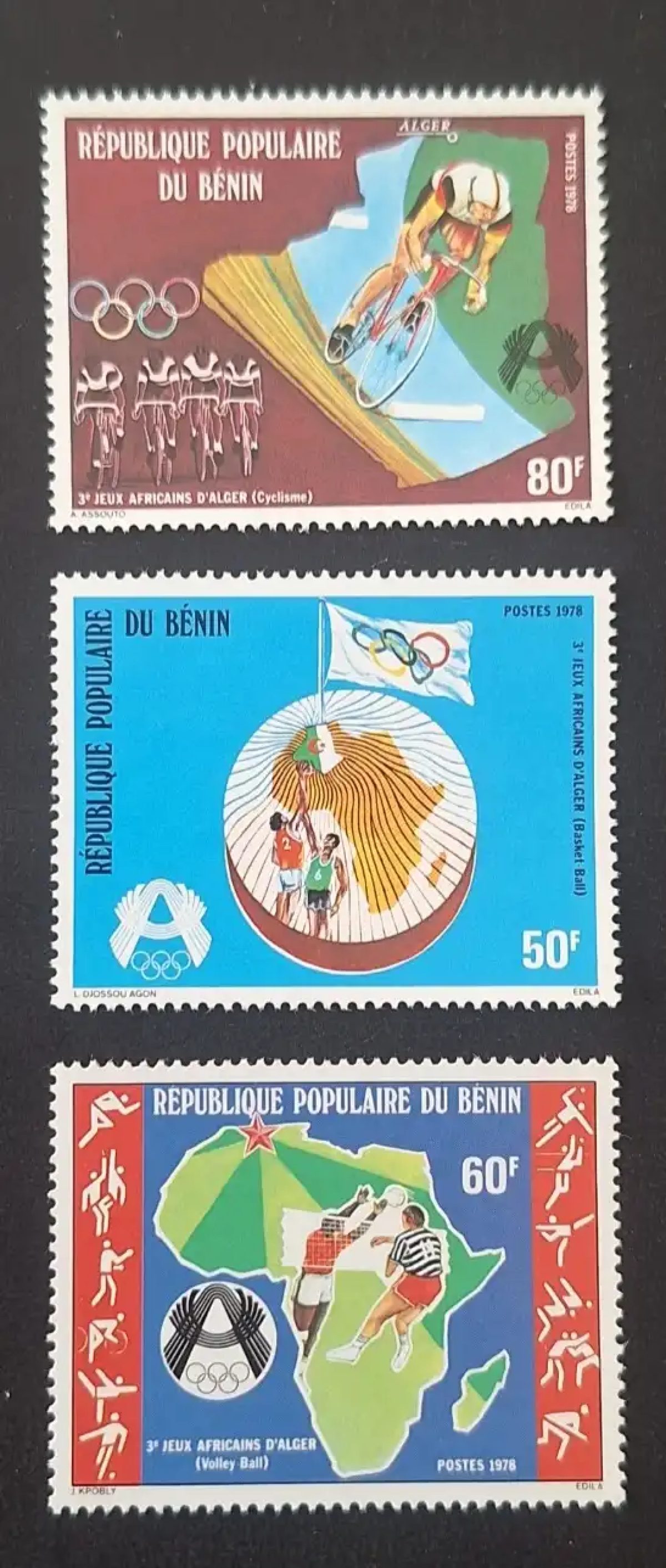 Benin 1978 Mi. 144-146 African Games Algiers cycling volleyball
