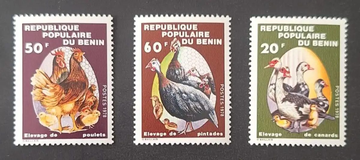 Benin 1978 Mi. 159-162 poultry farming chickens guinea fowl ducks