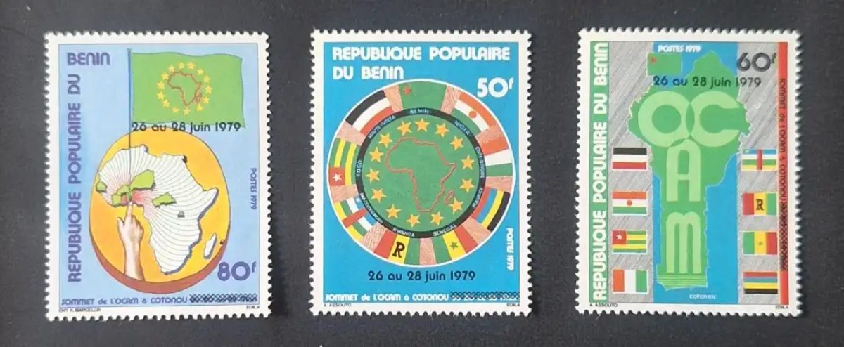 Bénin 1979 Mi. 186-188 Sommet OCAM Cotonou Afrique drapeaux carte
