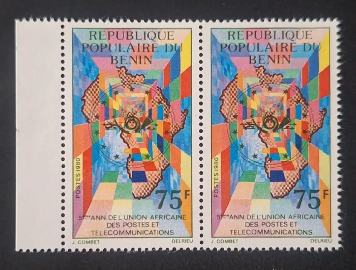 Bénin 1980 Mi. 247 Union africaine postes télécommunications paire
