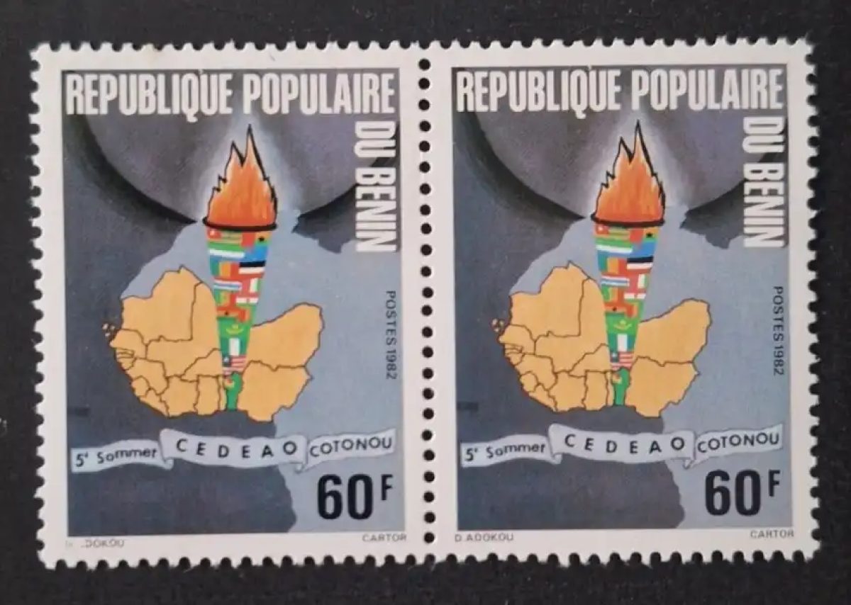 Benin 1982 Mi. 281 5th ECOWAS Summit Cotonou Africa Map Torch