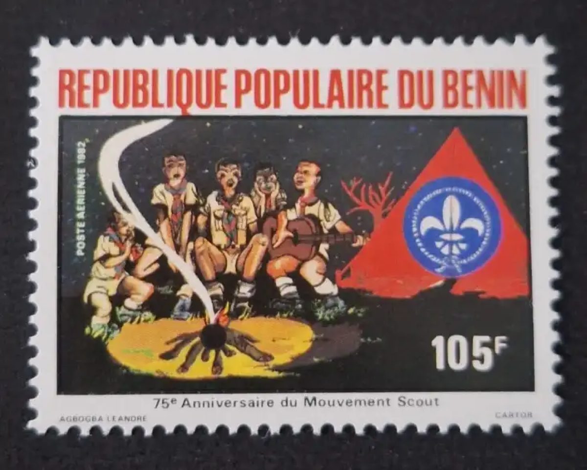 Benin 1982 Mi. 282 75th anniversary scouting campfire airmail