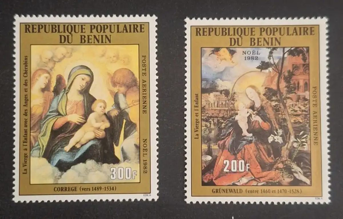 Benin 1982 Mi. 304-305 Christmas Virgin Child Correggio Grünewald
