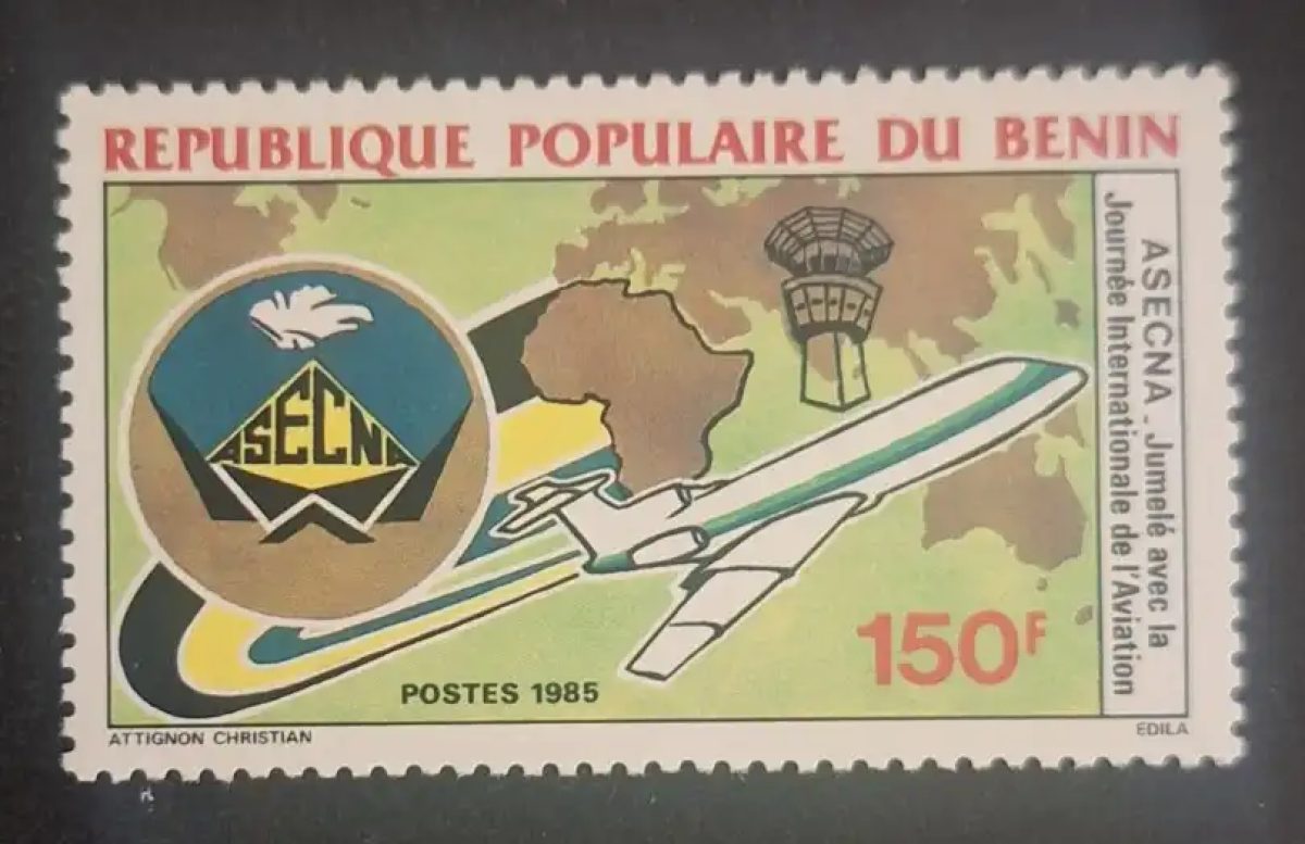 Bénin 1985 Mi. 416 ASECNA Journée internationale aviation avion Afrique
