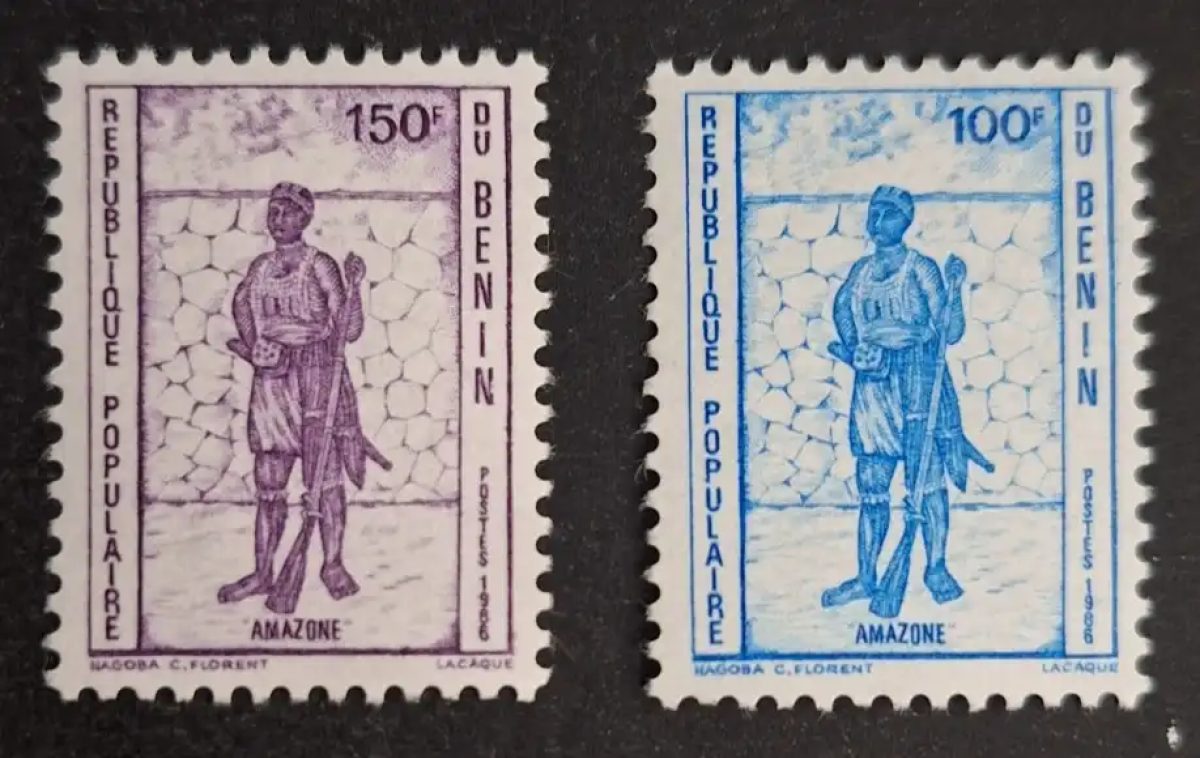 Benin 1986 Mi. 442-443 Dahomey Amazone Kriegerstatue Frau