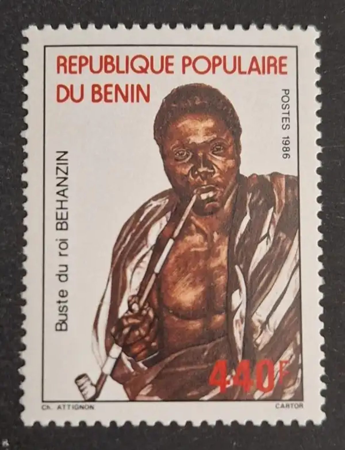 Bénin 1986 Mi. 449 Roi Behanzin buste Dahomey histoire Afrique