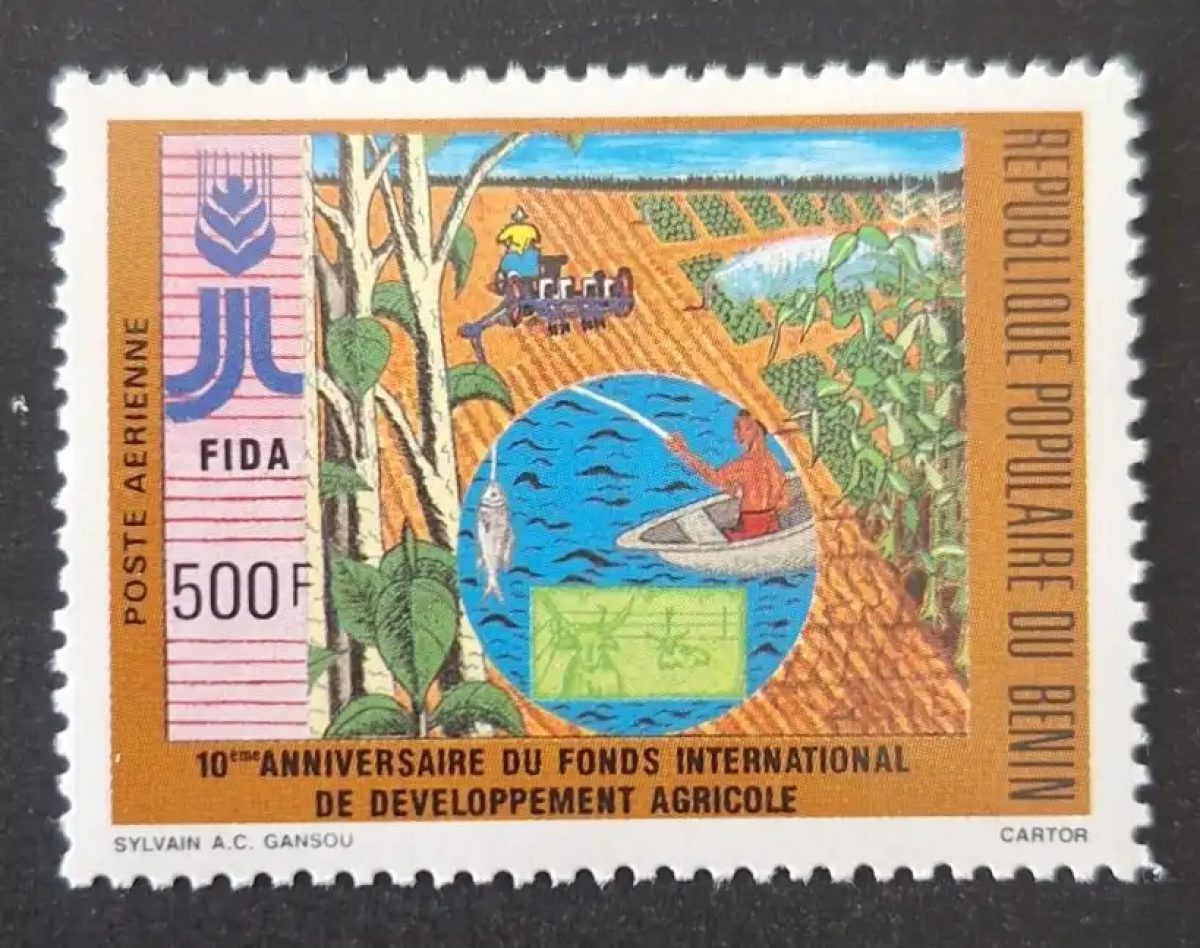 Bénin 1988 Mi. 461 poste aérienne FIDA développement agricole pêche