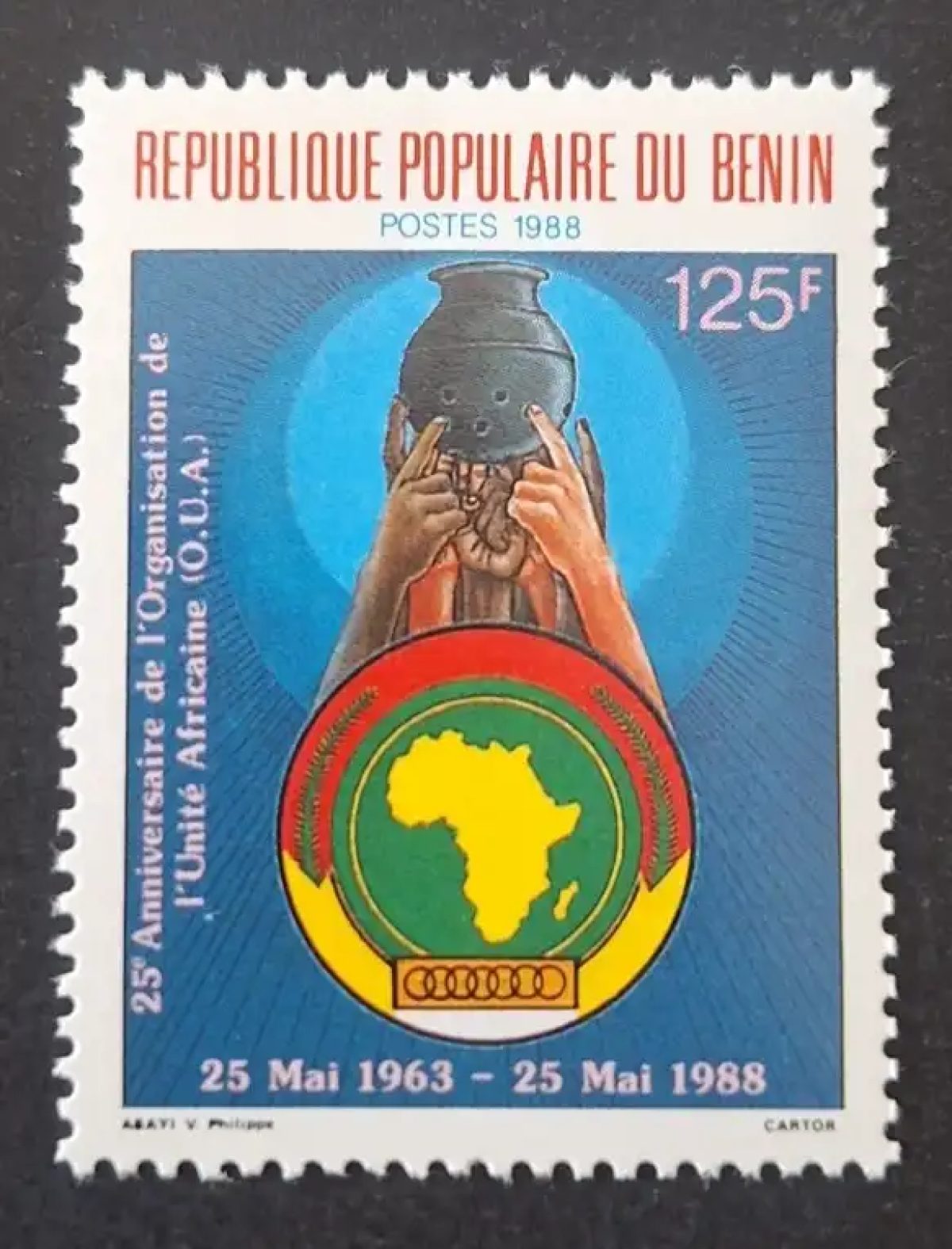 Bénin 1988 Mi. 464 25e anniversaire OUA Unité Africaine Afrique