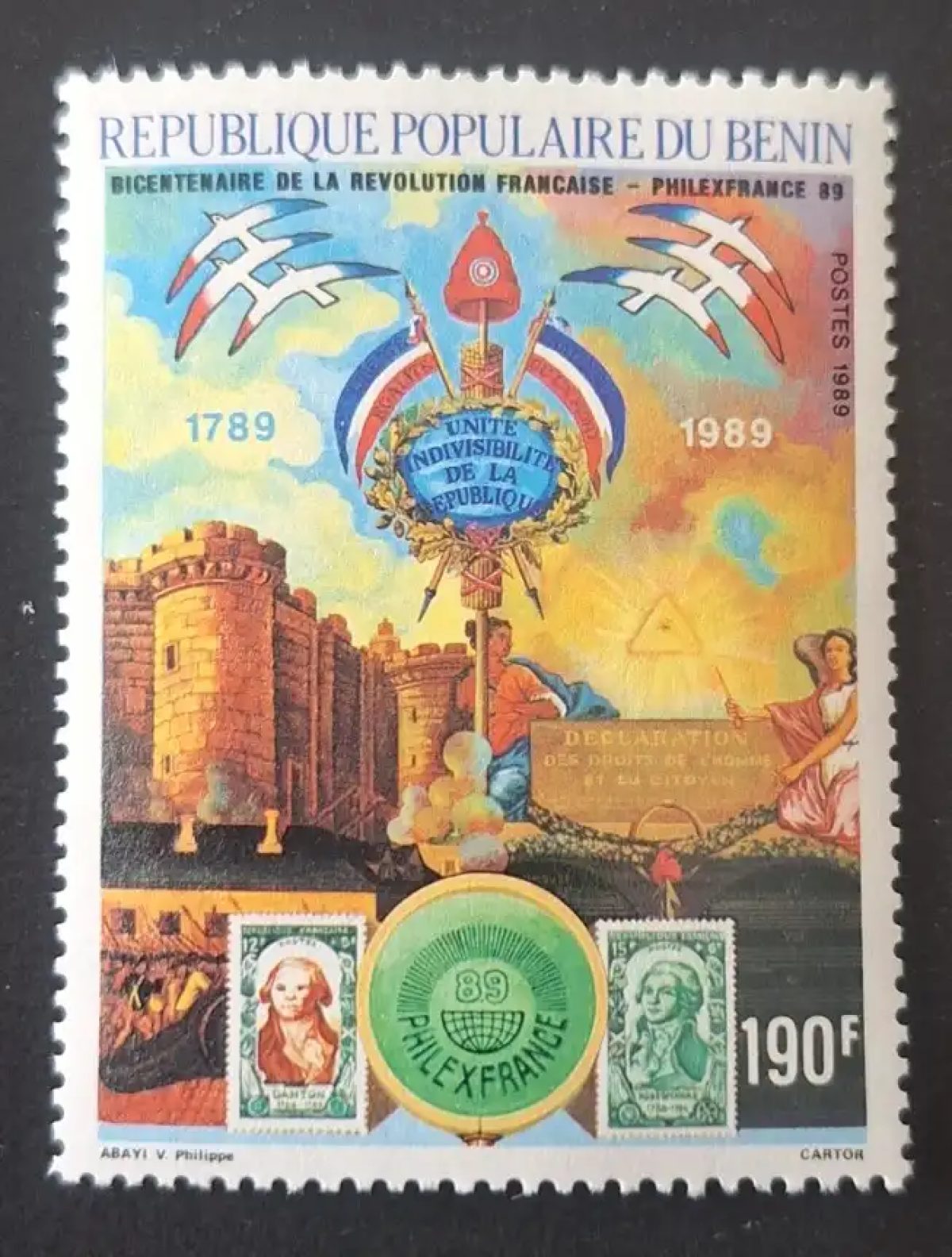 Bénin 1989 Mi. 484 Bicentenaire Révolution française Philexfrance 89