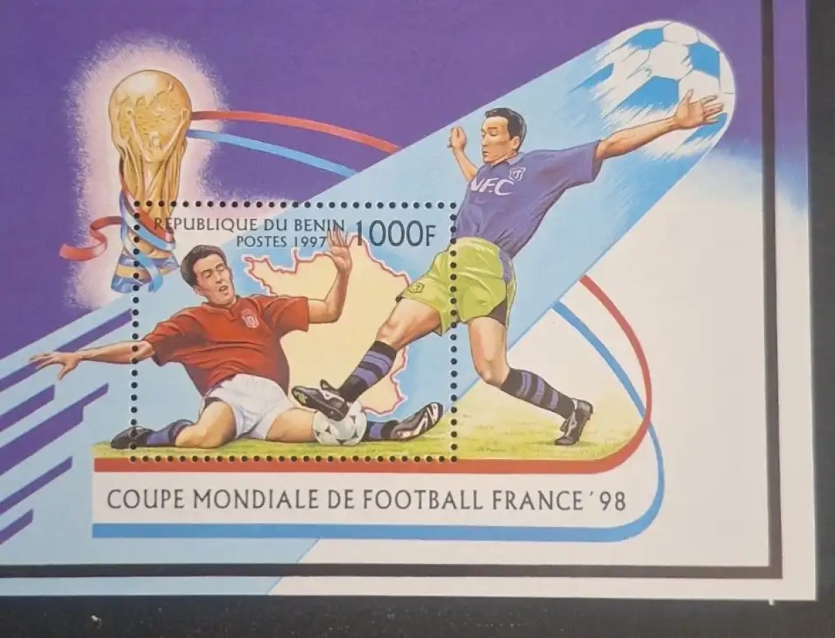 Bénin 1997 Mi. Bl. 26 Coupe Mondiale Football France 98 FIFA sport