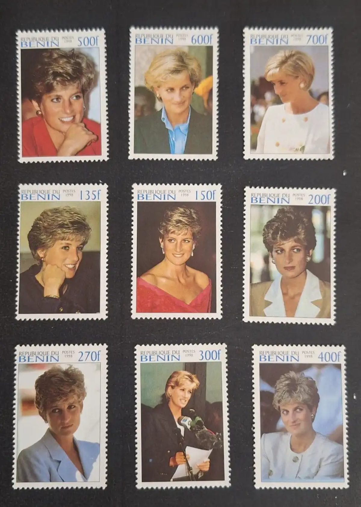 Bénin 1998 Mi. 1031-1039 Princesse Diana Lady Di portraits royauté