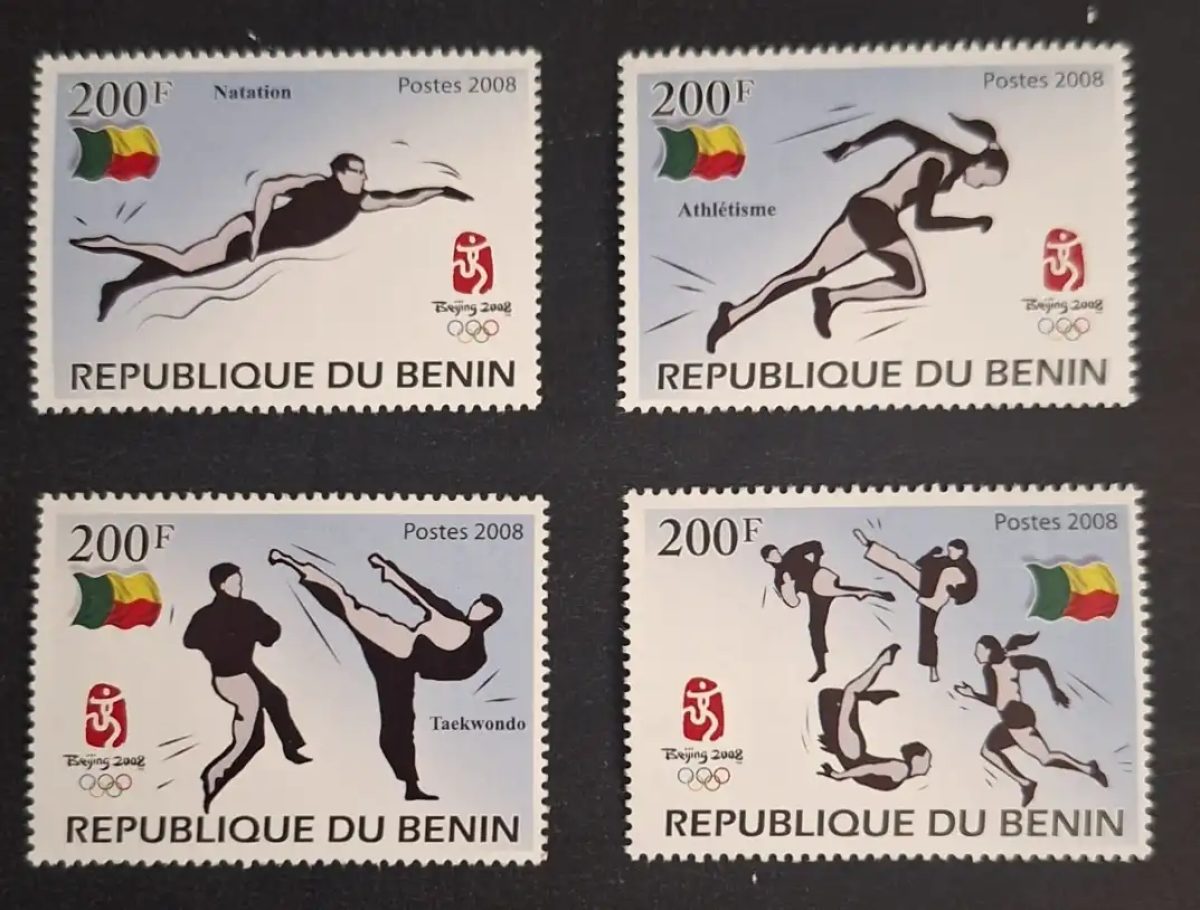 Bénin 2008 Mi. 1463-1466 Jeux Olympiques Beijing natation taekwondo