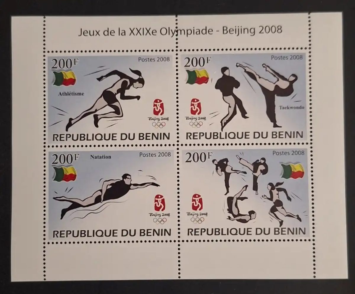 Bénin 2008 Mi. Bl. 61 Jeux Olympiques Beijing athlétisme natation