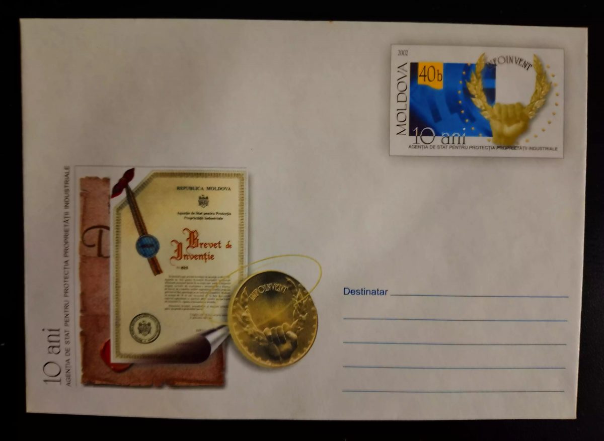 Moldavie 2002 entier postal Brevet invention propriété industrielle